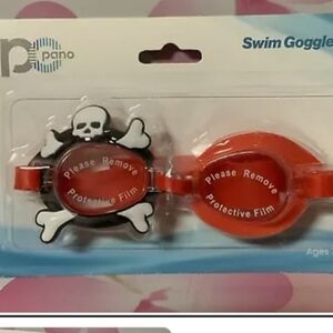 NEW!! "PANO" Swimming Goggles Red with Crossbones For Child 3+